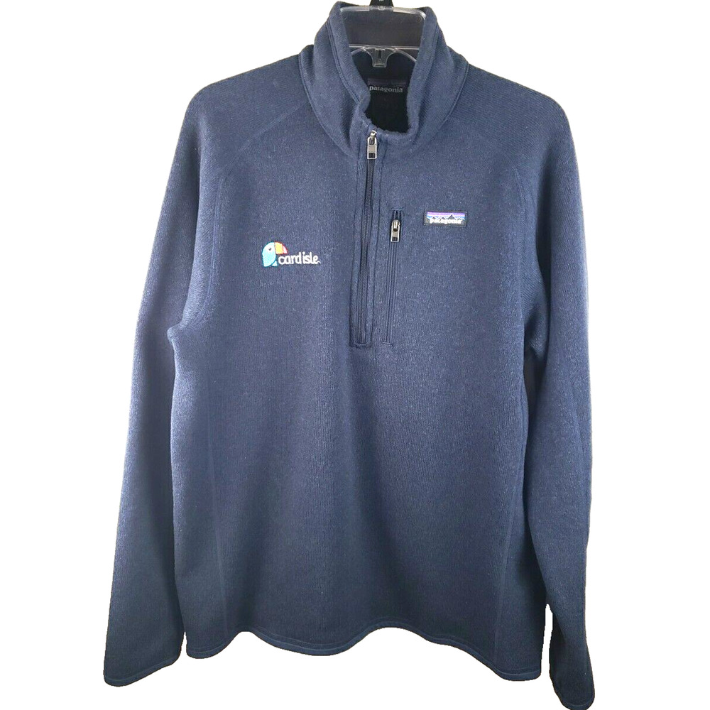 PATAGONIA BETTER SWEATER JACKET SWEATSHIRT 1/4 ZIP MENS Size L Blue company logo